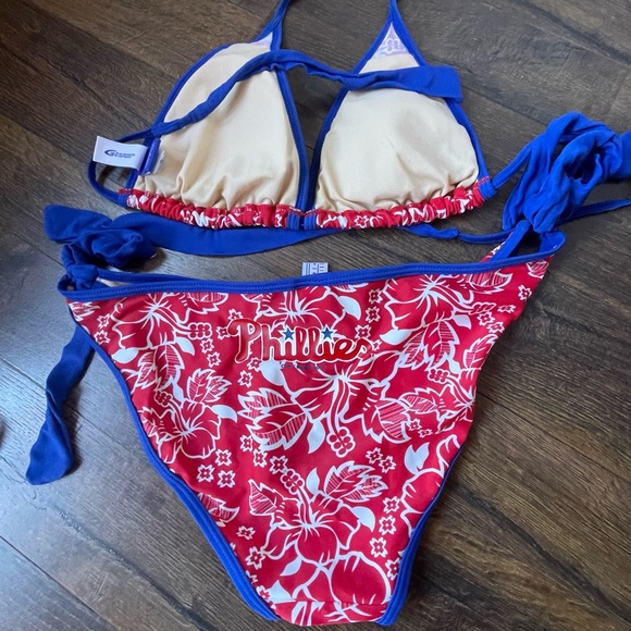 Authentic MLB Philadelphia Phillies Hawaiian Aloha Swimsuit Bikini Set - Picture 4 of 8